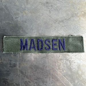 MADSEN Embroidered Vintage ‘Army Green’ Military Name Tape Patch